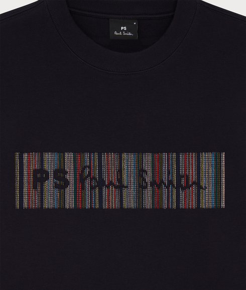 Mens Sweatshirt Stripe - Very Dark Navy