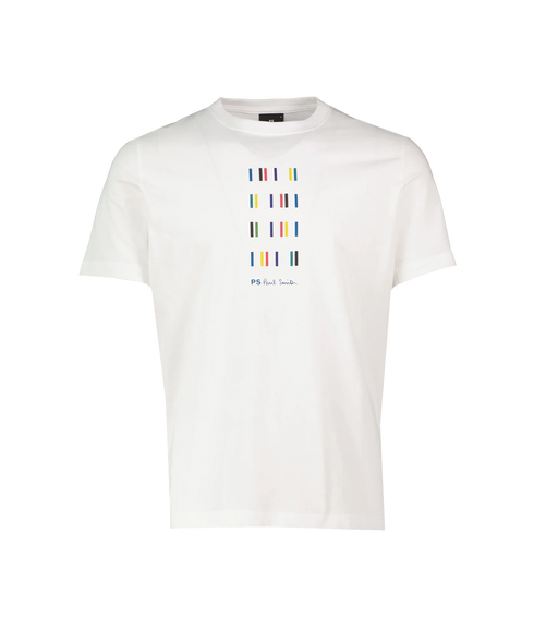 Mens Reg Fit T Shirt Ps Stripe - White