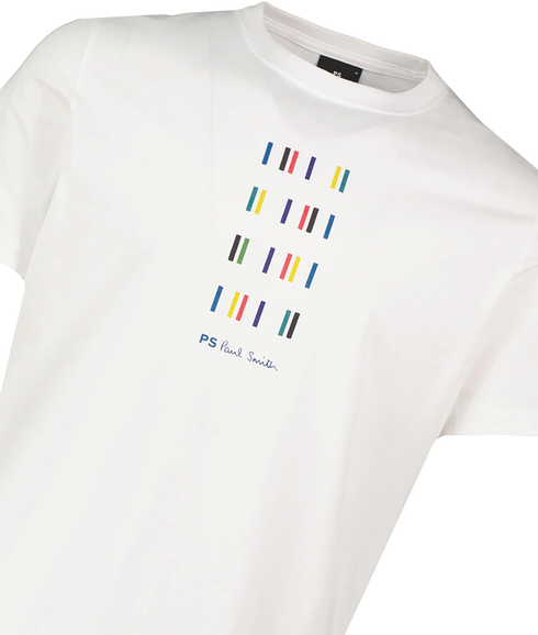 Mens Reg Fit T Shirt Ps Stripe - White