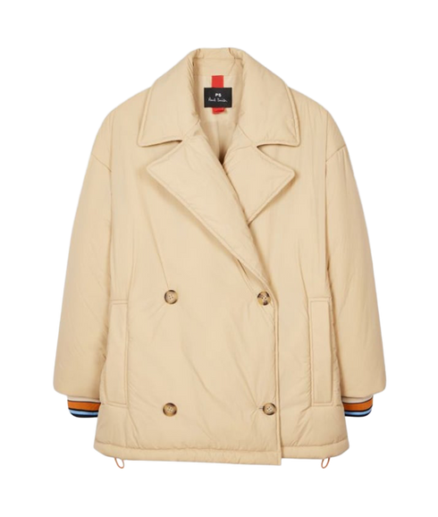Womens Wadded Nylon Jacket - Brown