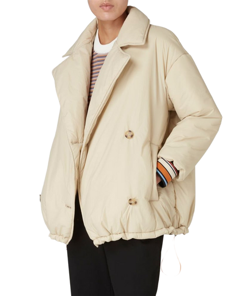 Womens Wadded Nylon Jacket - Brown