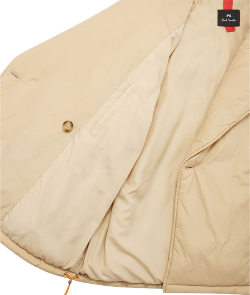 Womens Wadded Nylon Jacket - Brown