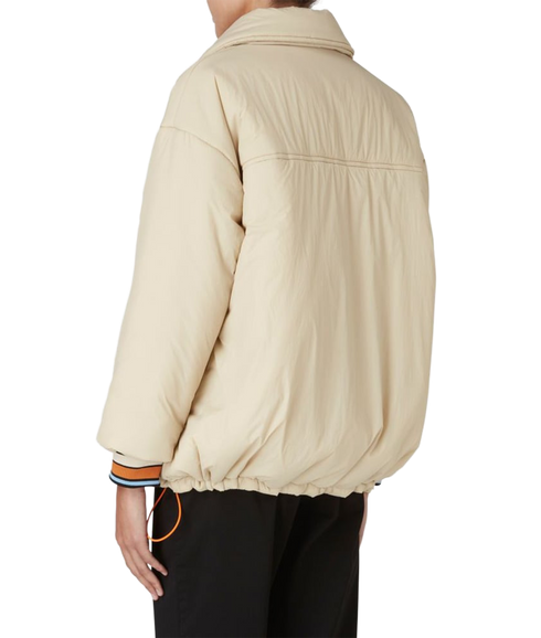 Womens Wadded Nylon Jacket - Brown
