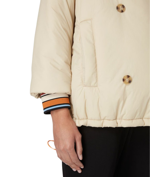 Womens Wadded Nylon Jacket - Brown
