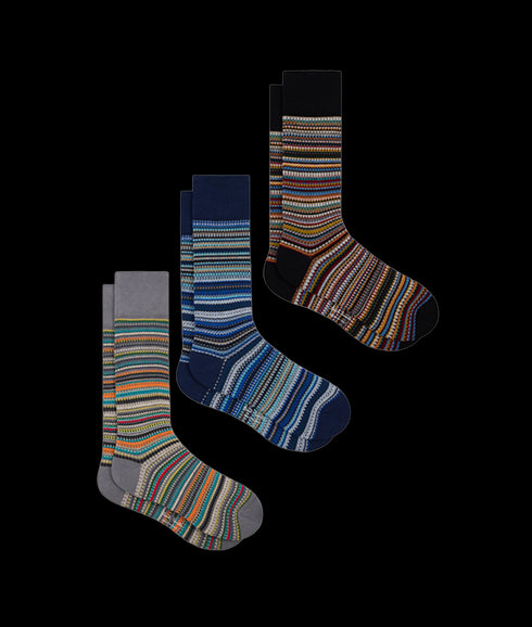 Men Sock 3 Pack Pique Sig - Mixed Plate