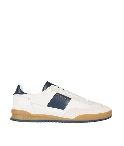Dover White Navy Side Panel Trainers - White