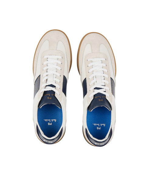 Dover White Navy Side Panel Trainers - White