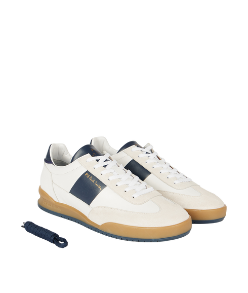 Dover White Navy Side Panel Trainers - White
