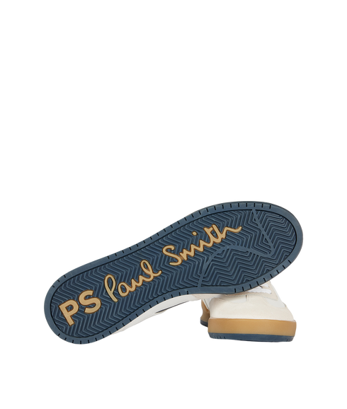 Dover White Navy Side Panel Trainers - White