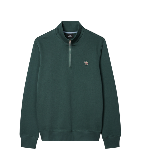 Mens Ls Reg Fit Half Zip Top Zebra