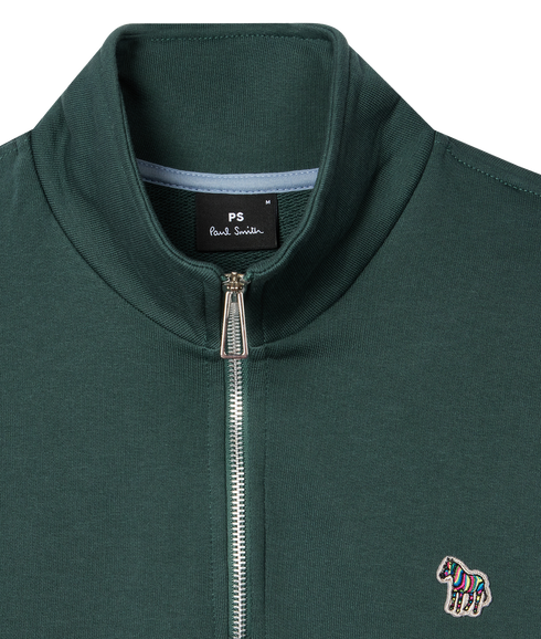 Mens Ls Reg Fit Half Zip Top Zebra