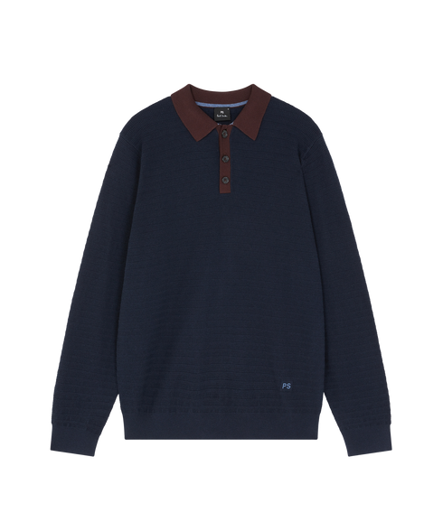Mens Sweater Ls Polo