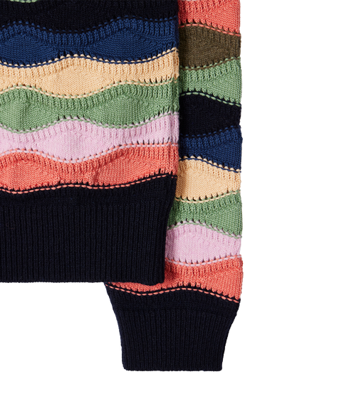 Womens Knitted Sweater Crew Neck - Multi