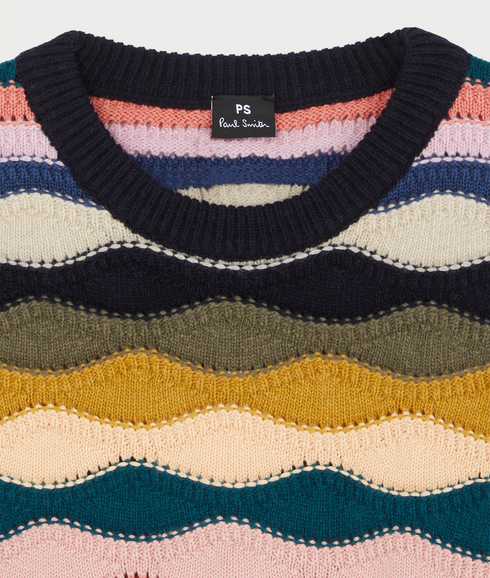 Womens Knitted Sweater Crew Neck - Multi