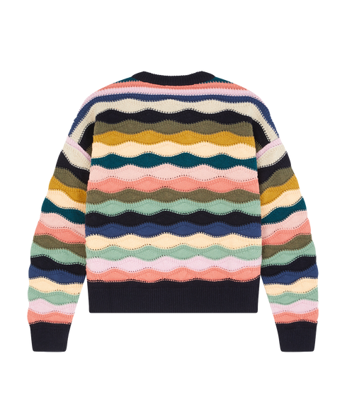 Womens Knitted Sweater Crew Neck - Multi