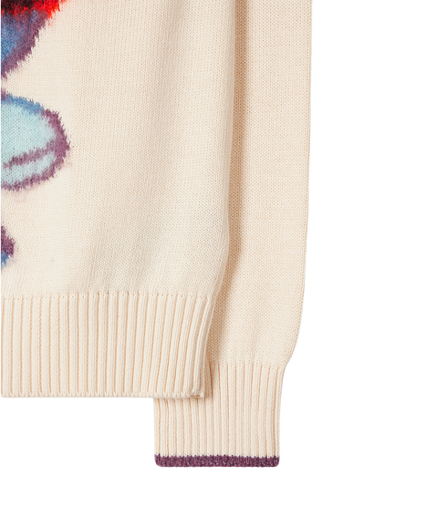 Womens Knitted Sweater Crew Neck - White