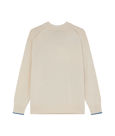 Womens Knitted Sweater Crew Neck - White