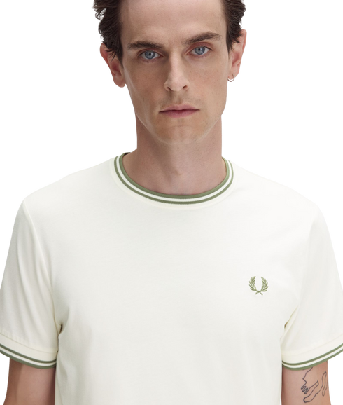 Twin Tipped T-Shirt - Ecru/Mint