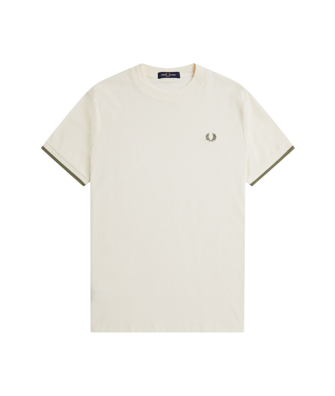 Tipped Cuff Pique Shirt - Light Ecru