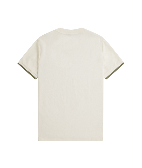 Tipped Cuff Pique Shirt - Light Ecru
