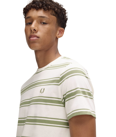 Fine Stripe T-Shirt - Light Ecru