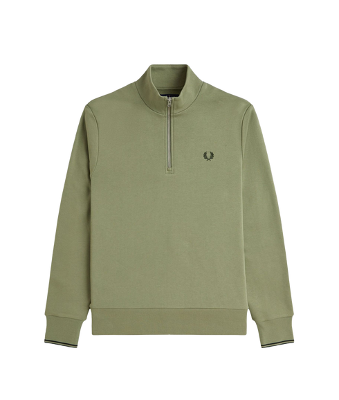 Half Zip Sweat - Olive Mint