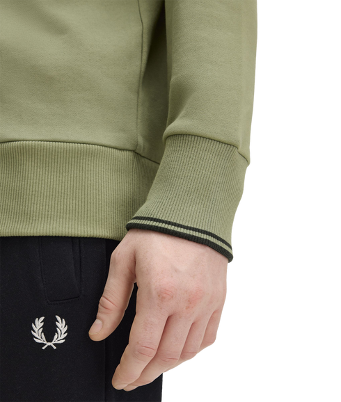 Half Zip Sweat - Olive Mint