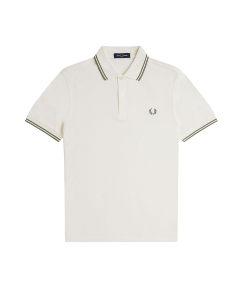 Twin Tipped Polo - Ecru/Mint