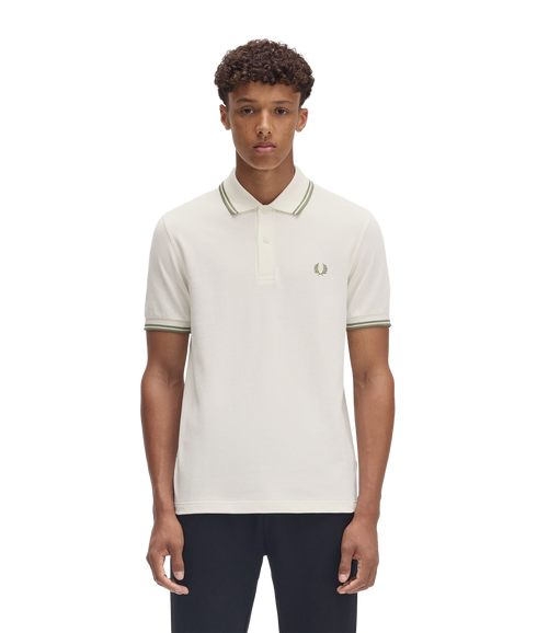 Twin Tipped Polo - Ecru/Mint