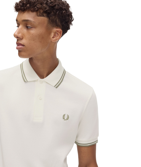 Twin Tipped Polo - Ecru/Mint