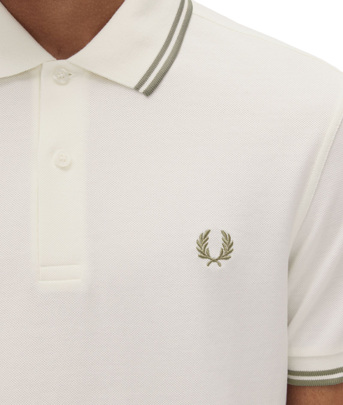 Twin Tipped Polo - Ecru/Mint