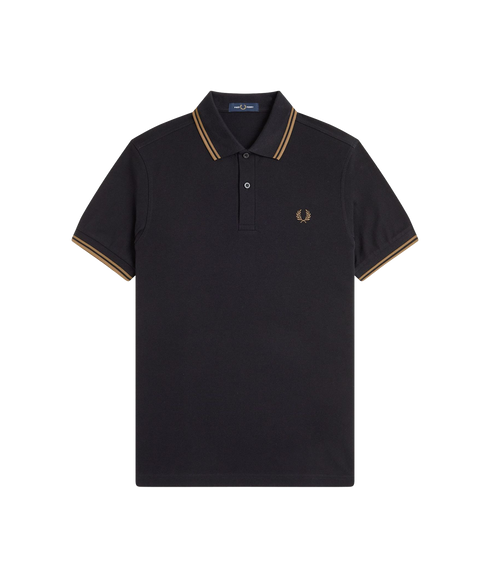 Twin Tipped Fred Perry Shirt - Black