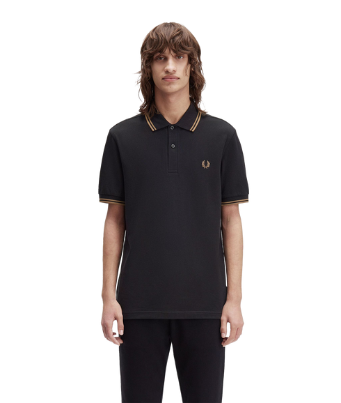 Twin Tipped Fred Perry Shirt - Black