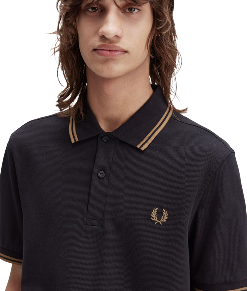 Twin Tipped Fred Perry Shirt - Black