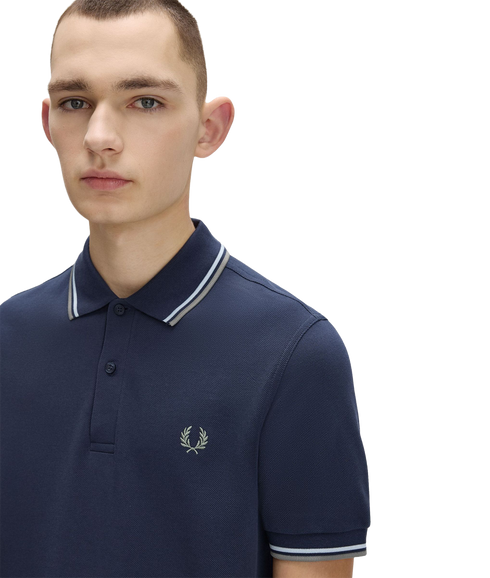 Twin Tipped Fred Perry Shirt - Navy