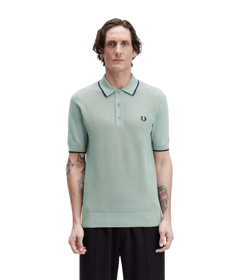 Pique Stitch Knitted Shirt - Bayleaf
