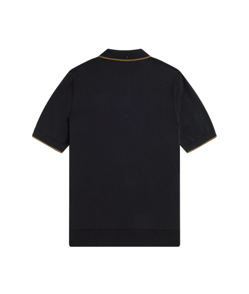 Pique Stitch Knitted Shirt - Black
