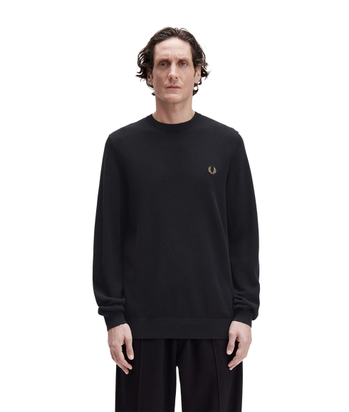 Pique Stitch Jumper - Black