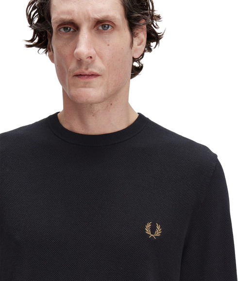 Pique Stitch Jumper - Black