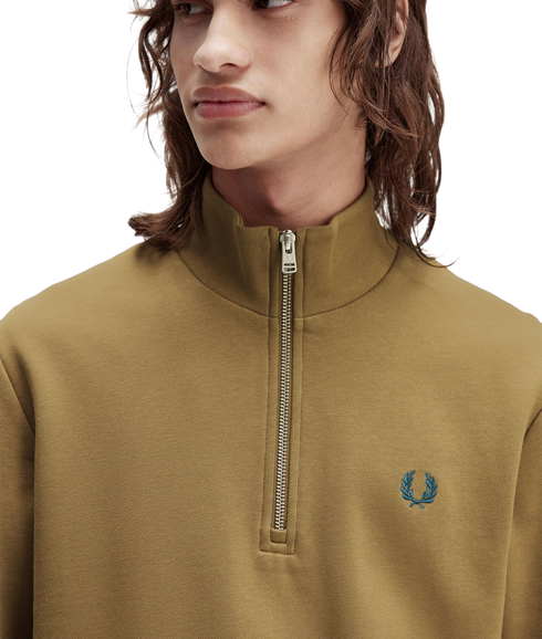 Half Zip Sweatshirt - Stone
