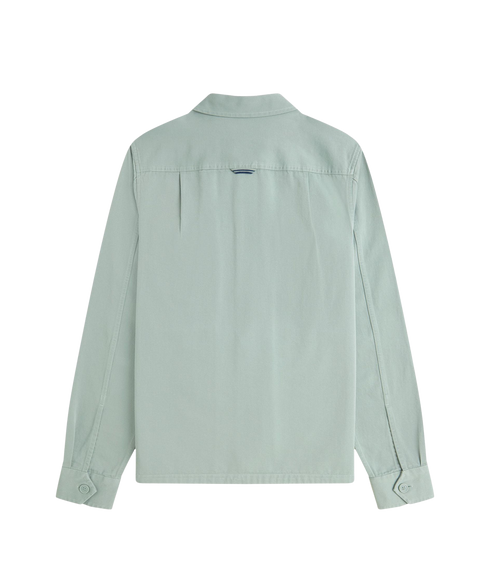 Twill Zip Through Overshirt - Bayleaf