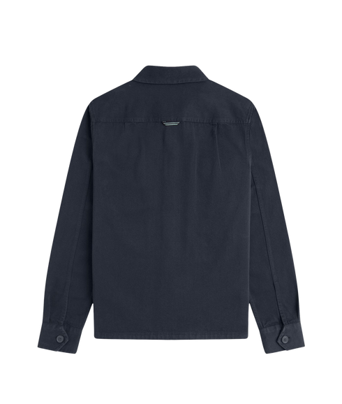 Twill Zip Through Overshirt - Navy