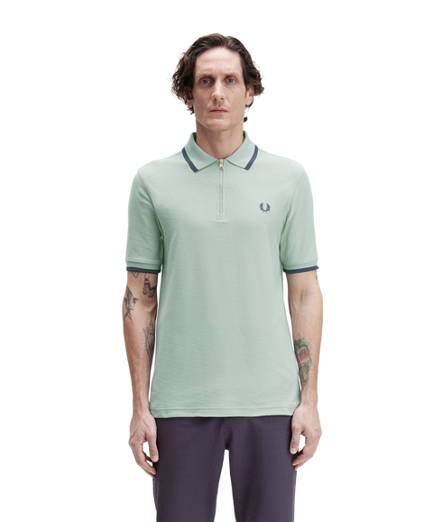 Crepe Pique Polo Shirt - Bayleaf