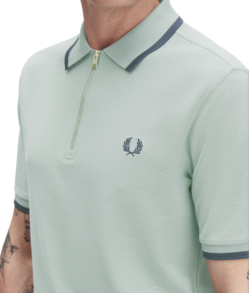 Crepe Pique Polo Shirt - Bayleaf