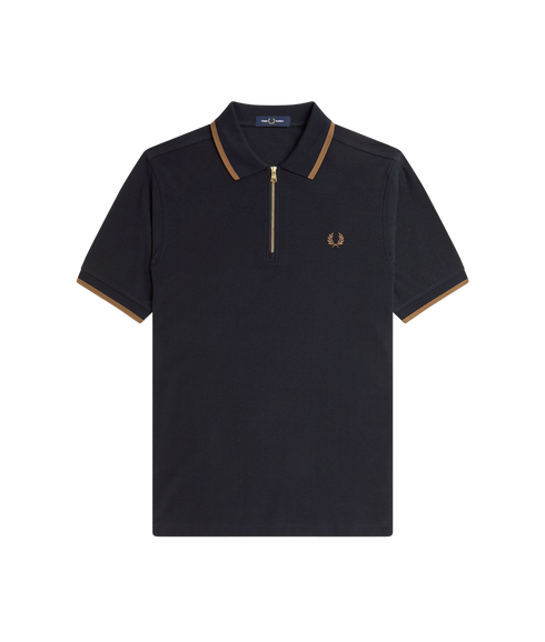 Crepe Pique Polo Shirt - Black