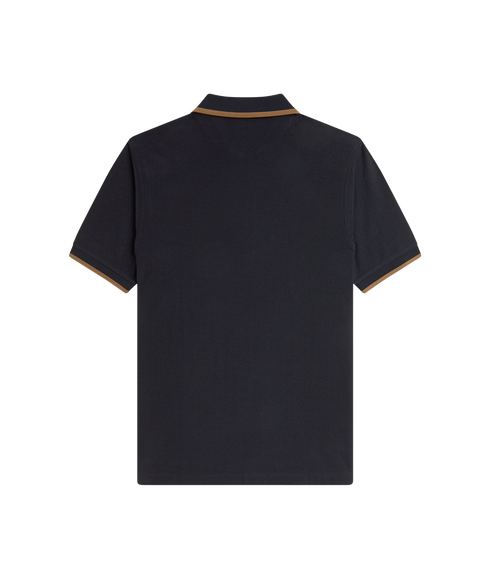 Crepe Pique Polo Shirt - Black