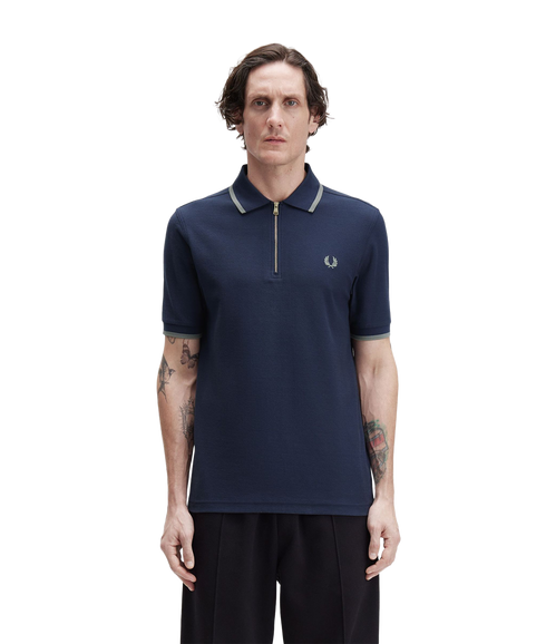 Crepe Pique Polo Shirt - Dark Airforce