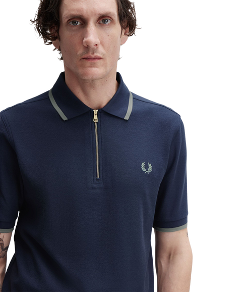 Crepe Pique Polo Shirt - Dark Airforce
