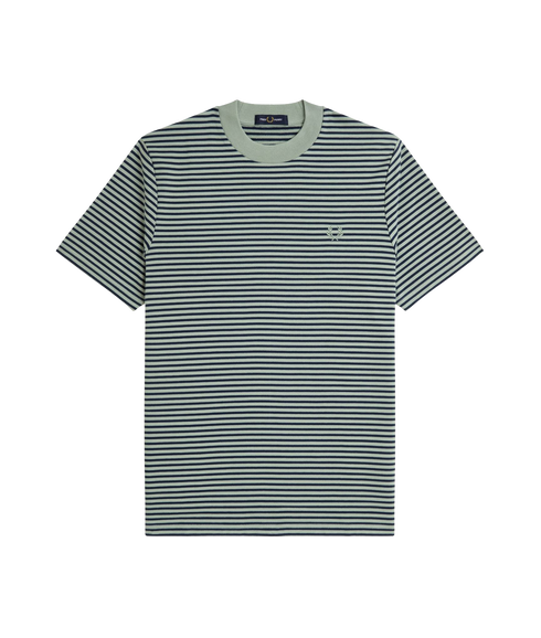 Fine Stripe Heavyweight Tshirt - Bayleaf