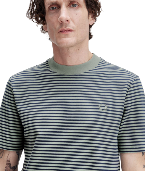 Fine Stripe Heavyweight Tshirt - Bayleaf